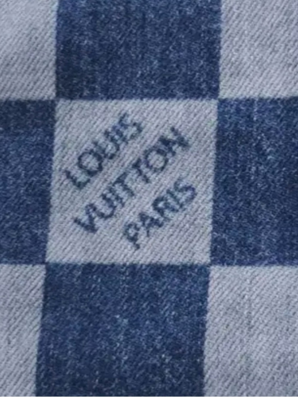 Louis Vuitton Blue Checkered Denim A-Line Skirt - Picture 5 of 5